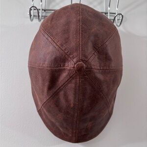 Boston Scally Co Brown Leather Cap